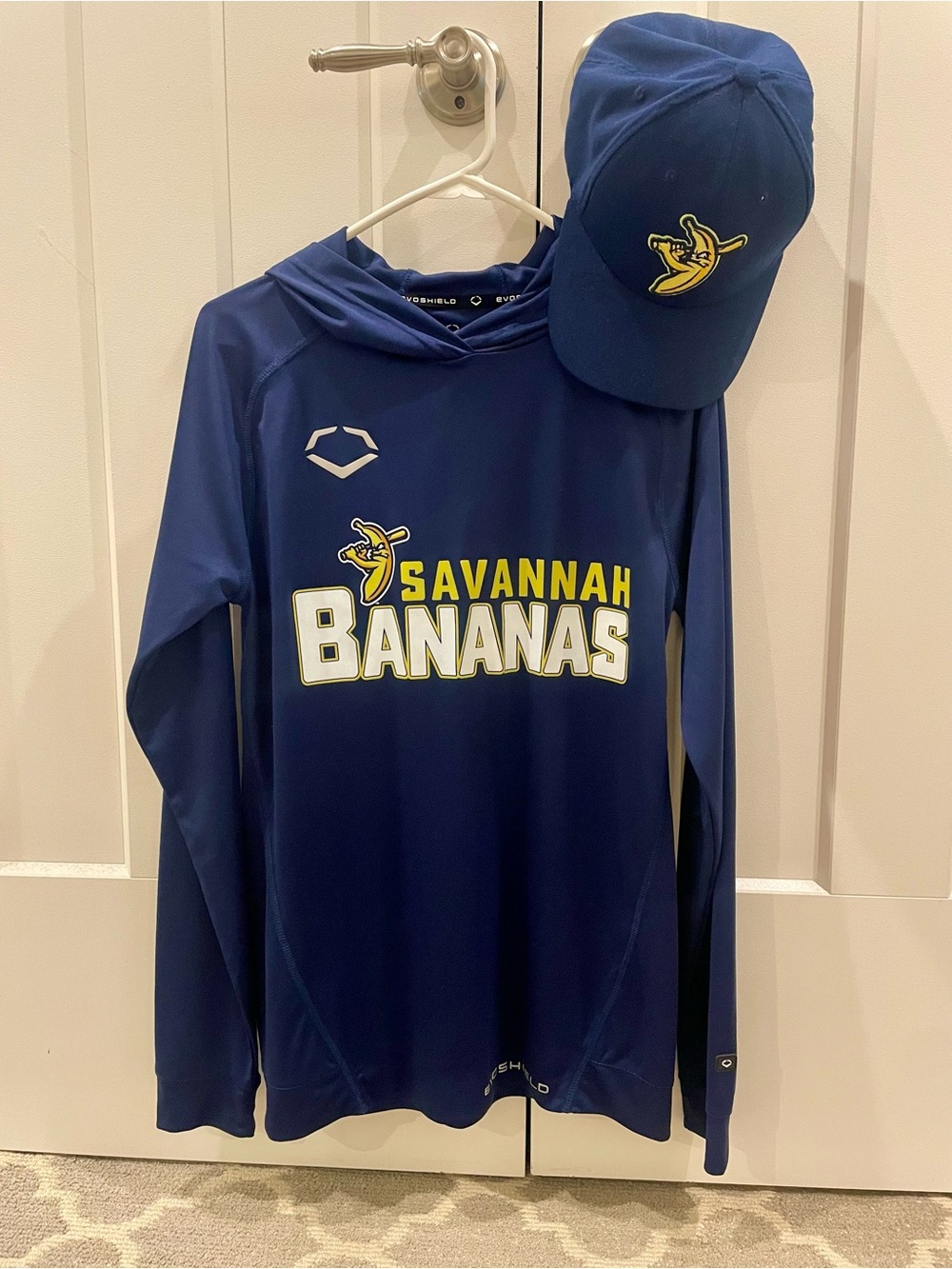Savannah Bananas Navy Performance Hoodie Shirt + Hat